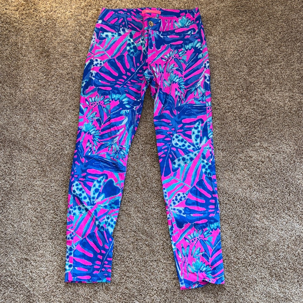 Lilly Pulitzer Pink and Blue Patterned Pants